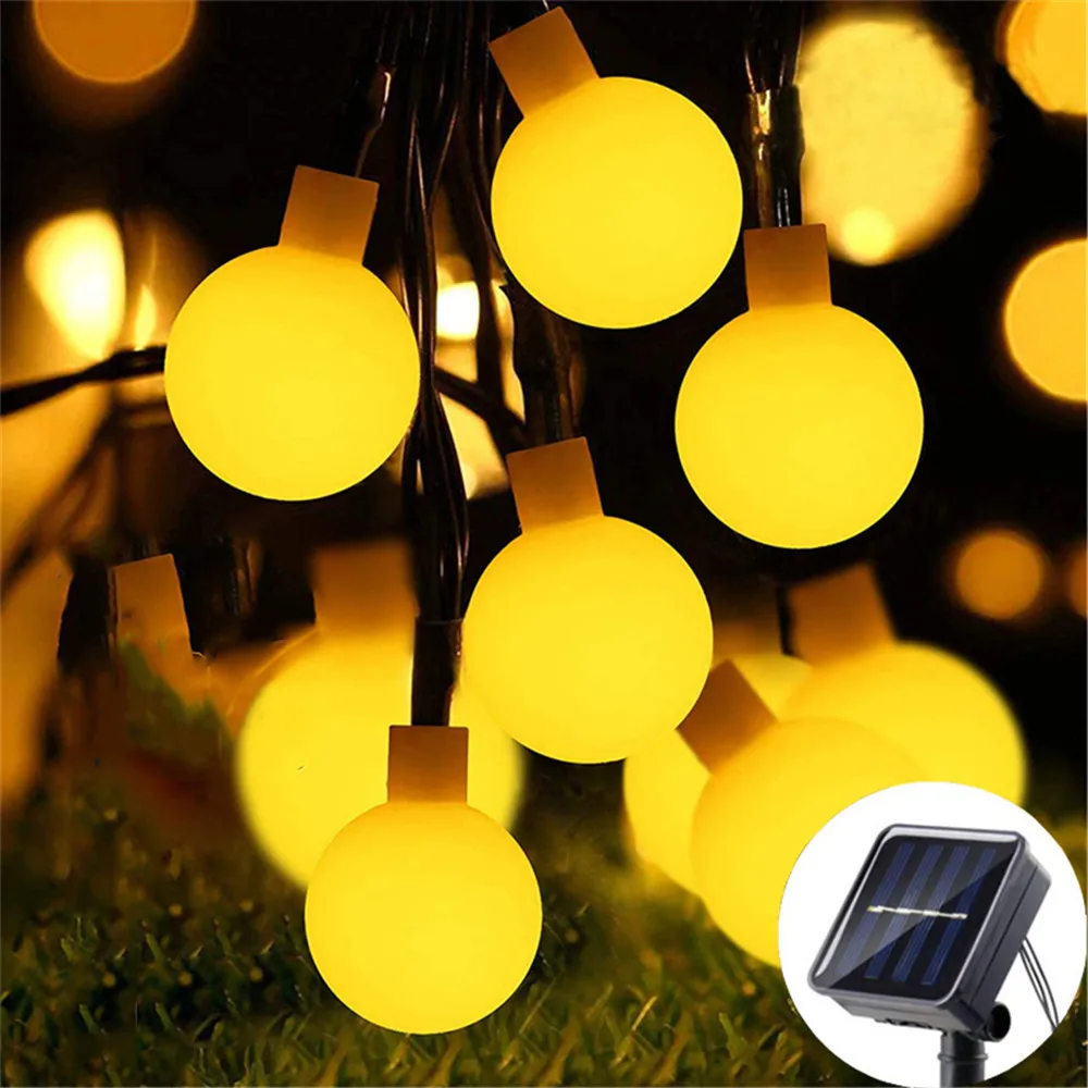 

5/7/12M Solar String Light Garden Solar Globe Fairy Lights 8 Modes for Garden Christmas Outdoor Wedding Birthday Decor Lights