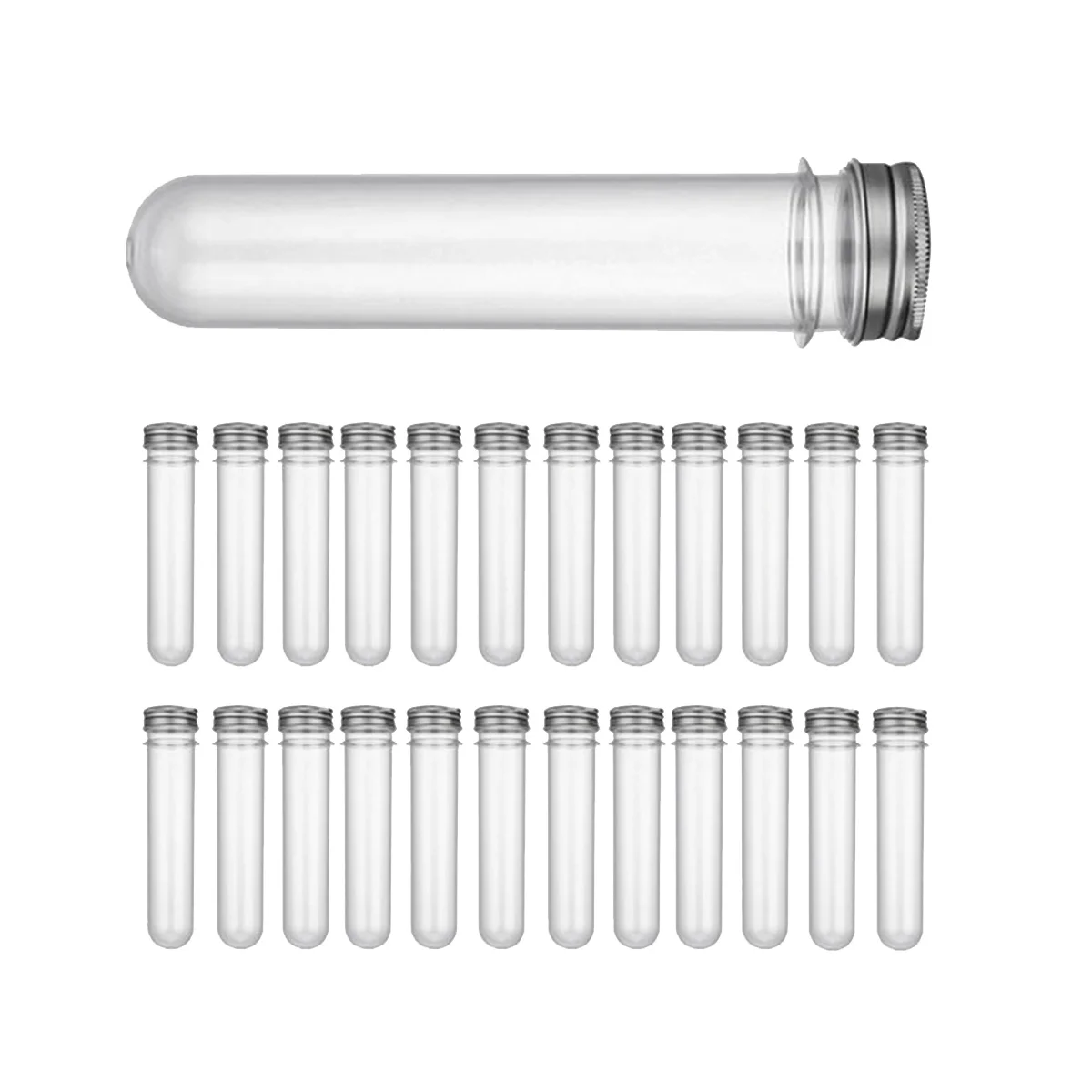 50 Pcs 45Ml Clear Plastic Test Tubes, Tube for Sample, for Scientific Experiments Party Decorate the House Candy Storage