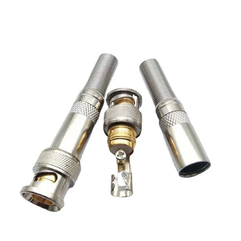 2/5/10Ppcs BNC Male Solderless Connector Copper Pin Jack Adapter BNC Connector Monitoring Connector Analog Camera Video Cable B5