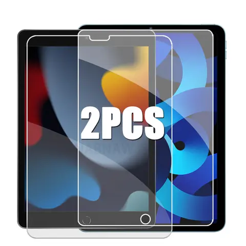 iPad 9 8 7 6 10 Air 5 4 3 2 미니 iPad 10.2 9.7 10용 강화 유리 화면 보호기 2개. 5 10.9 11 새로운 아이패드 프로 2022 2021 20
