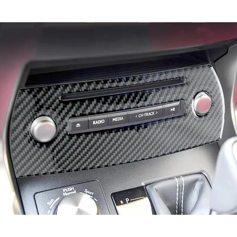 

Car Center Console CD Panel Air Outlet Decorative Cover Trim Strips Carbon Fiber Stickers For Lexus NX200 Interior Accessories