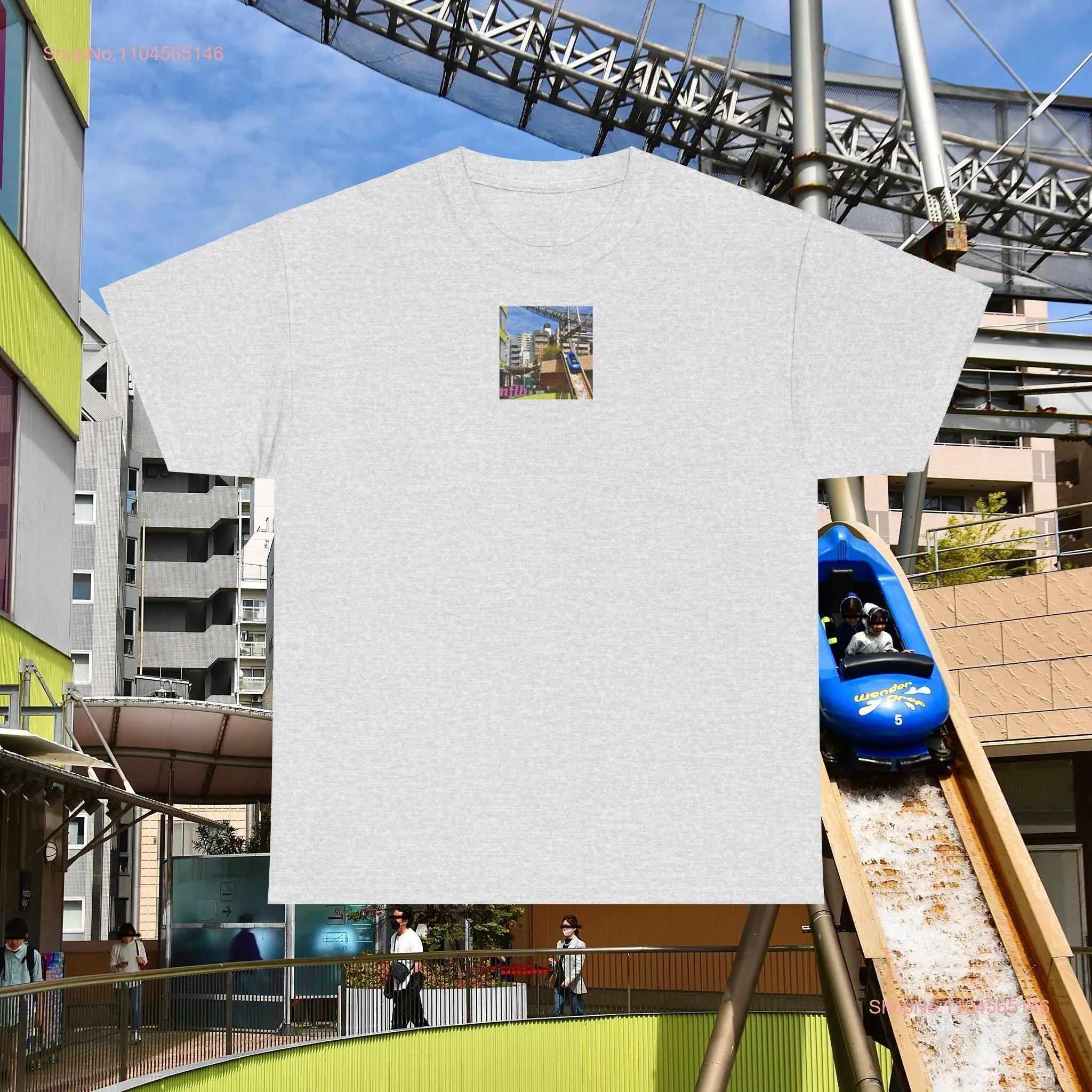 JAPAN COASTER TEE Heavy Cotton T Shirt Tokyo streetwear rollercoaster dome long or short sleeves