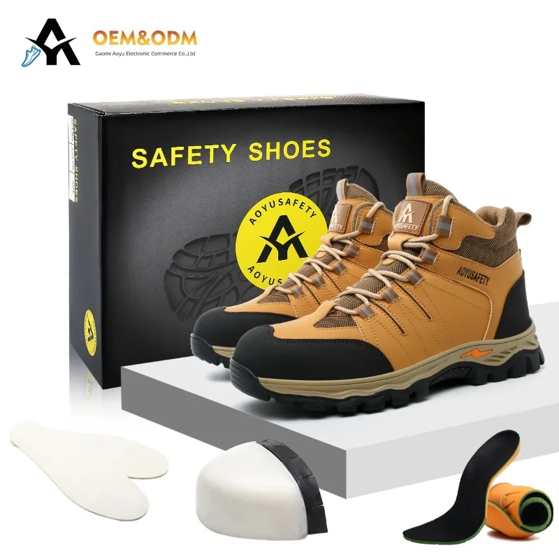 AOYU 2026 WINTER Safety Protective Shoes Steel Toe Work Shoes Men Anti-puncture Safety Shoes Men Women Work Safety Boots