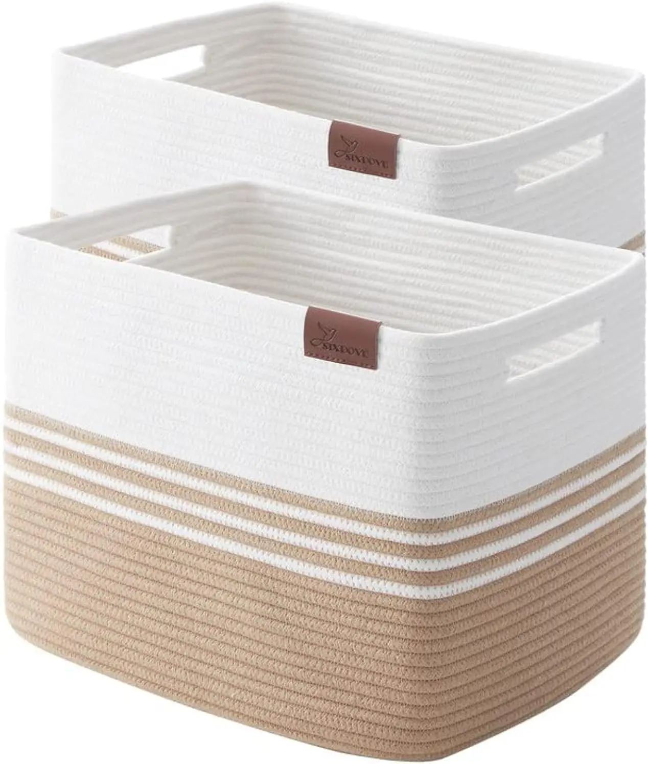 

42L Storage Baskets 2-Pack for Organizing Laundry, Closet, Living Room, Bedroom with Jute Cotton Rope