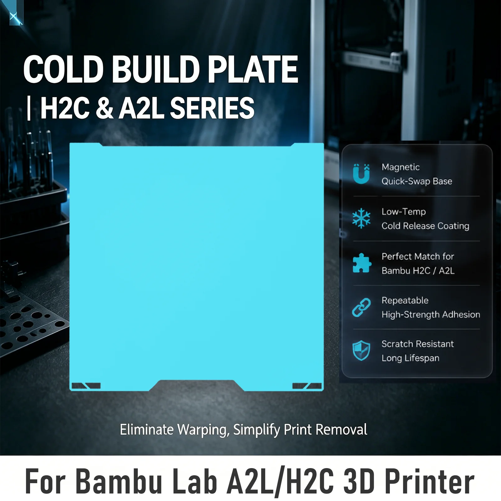 �y�Z�[�����zBambu Lab H2C/A2L�R���{�p�N�[���v���[�g ���ʊ��炩�d�グ ��p�r���h�v���[�g Bambulab A2L 3D�v�����^�[�Ή� (���M�Ȃ�/�ڒ��ܕs�v)
