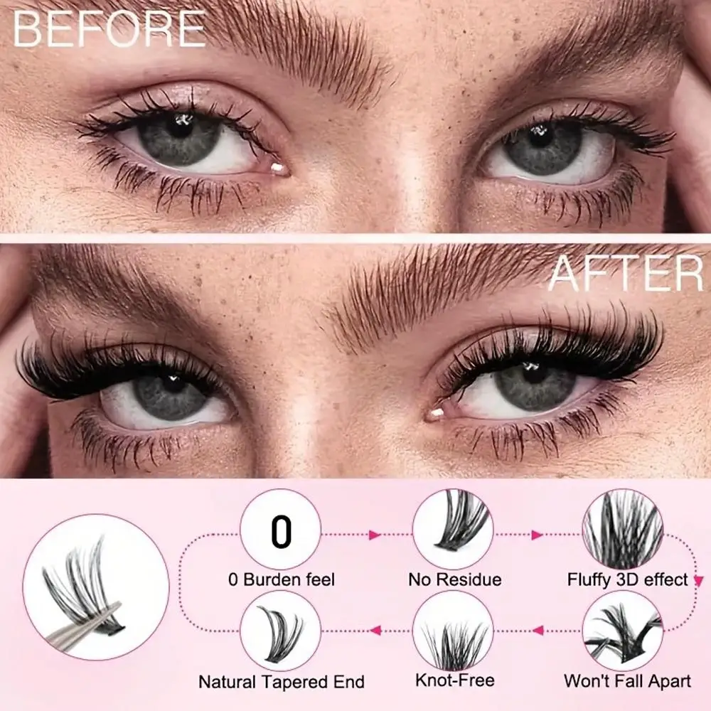 740 クラスターつけまつげ 30D40D グルー ピンセット まつげアプリケーションツールキット セグメントまつげエクステンション まつげブック メイクアップ