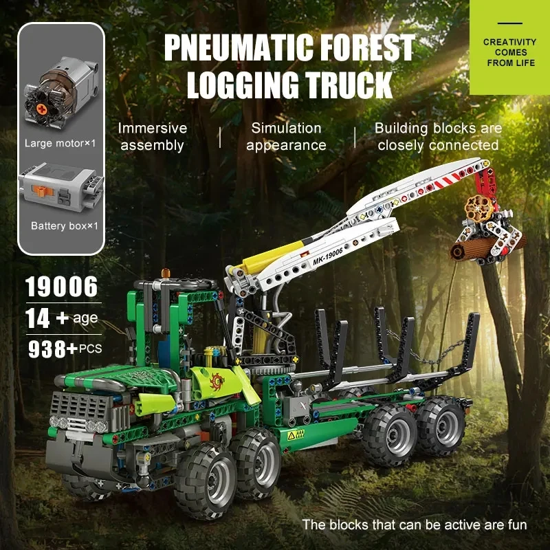 

Pneumatic MOC-32456 Technical Forest Machine Bricks Logging Truck Building Blocks Engineering Vehicles for Adults Toys Kids