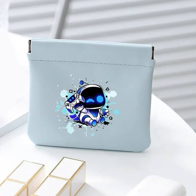 Astro Bot Cute Cosmetic Bags for Women Anime Kawaii Coin Purse Organize Portable Fashion Pouch Kids Automatic Closing Wallets