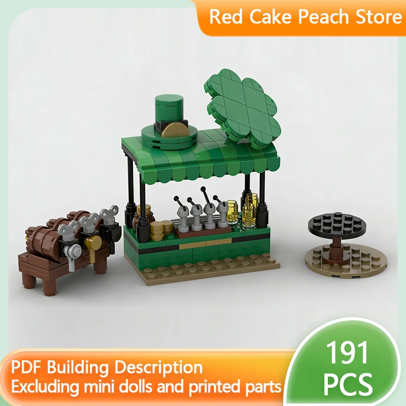 

Модель городской улицы MOC, конструктор из строительных блоков, модульный, для сборки, к Дню святого Патрика, развивающая игрушка, подарок для детей на праздник