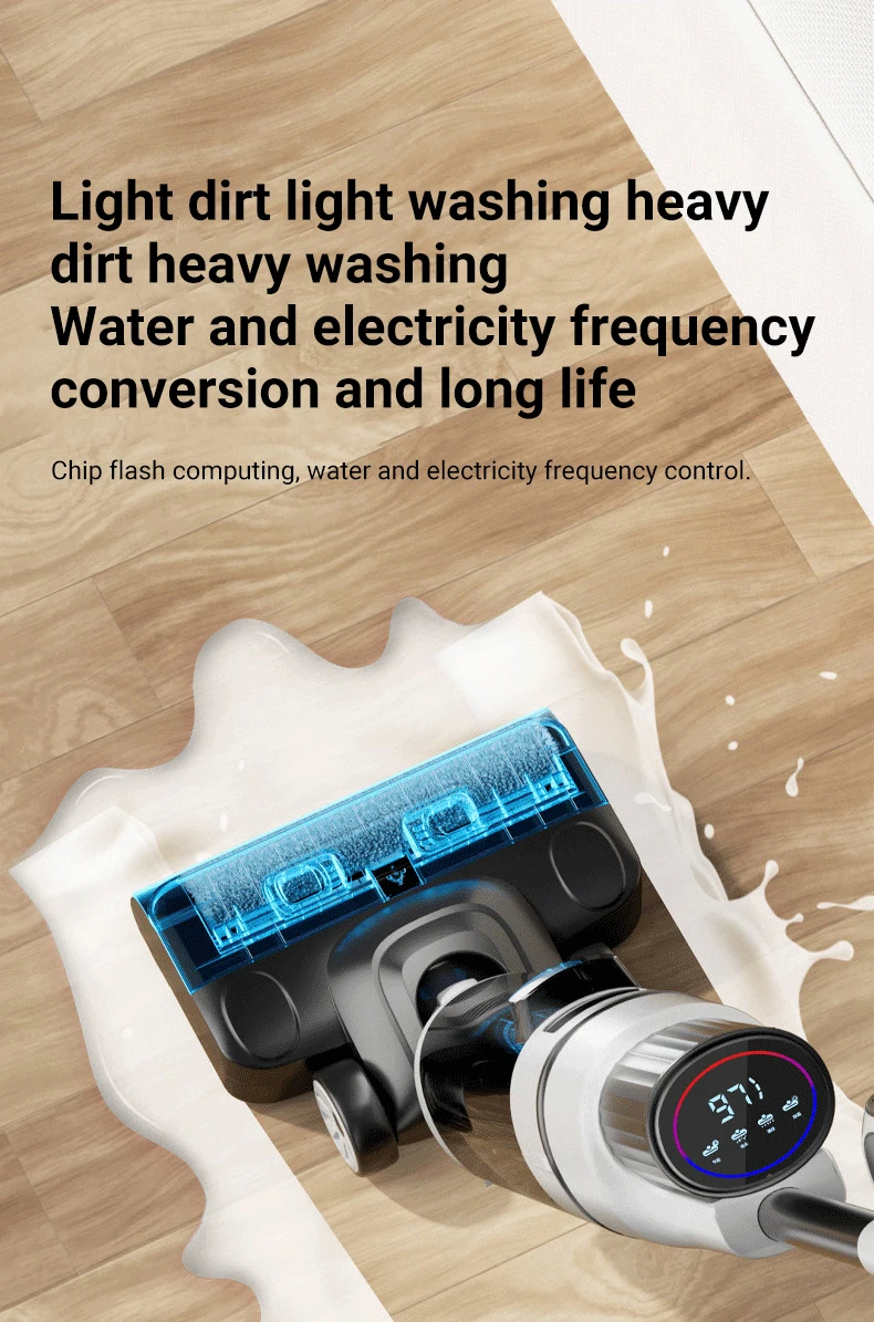 DIVEDEER 15000Pa Wireless Wet Dry Vacuum Cleaner Smart Cordless Mop Floor Cleaner Self-Cleaning Auto Suction Floor Washer