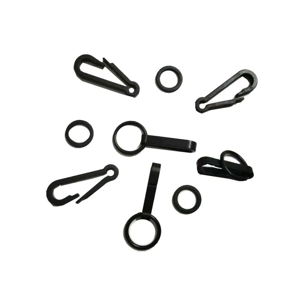 

Черный брелок с пластиковыми пряжками, карабин с уплотнительным кольцом для рюкзака, штор, жалюзи, веревочные маски, разъемы для ремешков, детали, 100 компл.