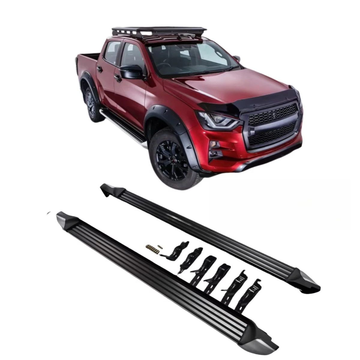

Running Boards Side Step Nerf Bars Pedals Fits for 2020-2025 D-MAX DMAX