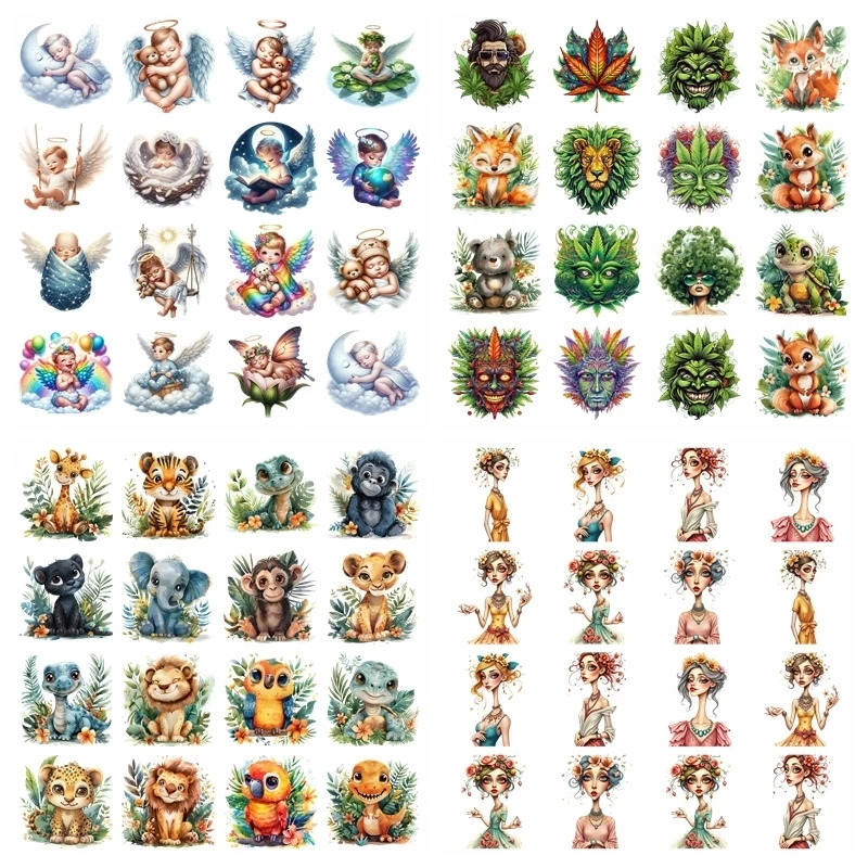 Cartoon sports car cute animals heat transfer iron on printing vinyl stickers T-shirt stickers DIY Toy doll clothing decoration