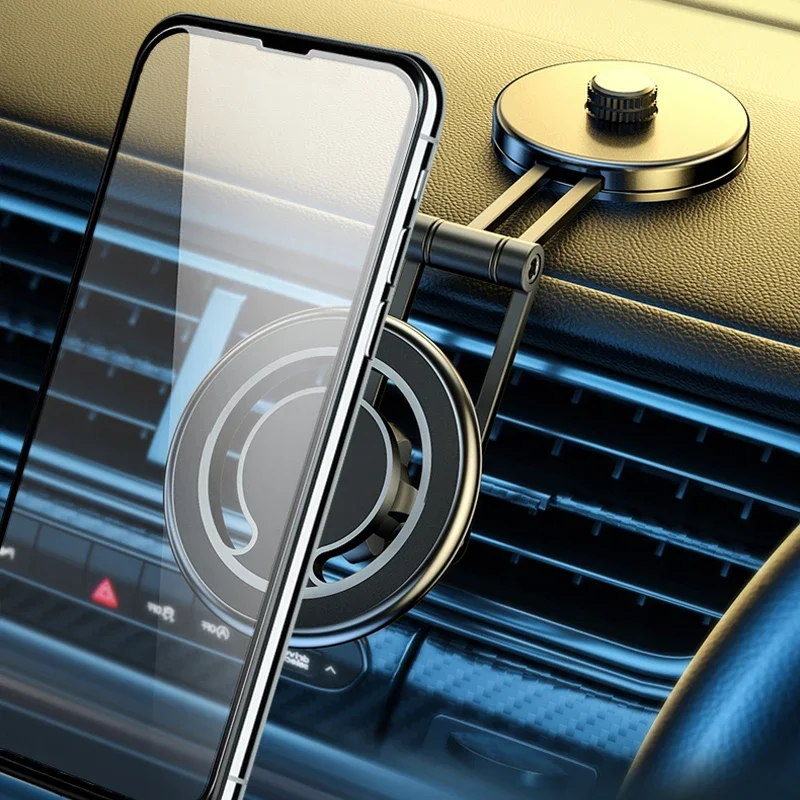 Magnetic Car Phone Holder Magnet Smartphone Mount GPS Foldable Phone Bracket in Car For iPhone 17 16 15 14 13 12 Pro Max Samsung