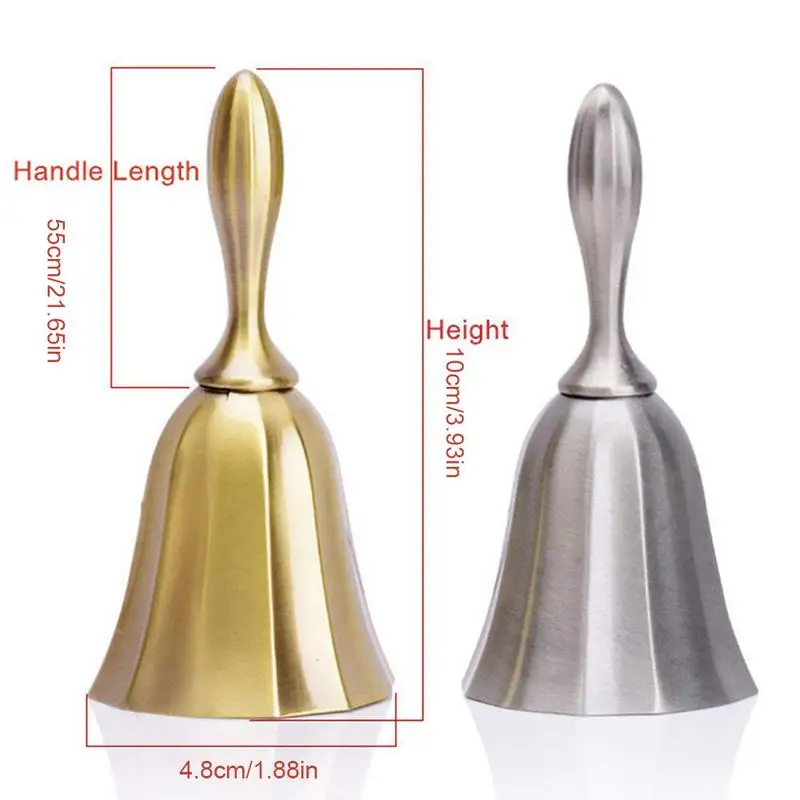 Christmas Hand Bell Gold Silver Color Santa Claus Jingle Bells Party Supplies Cristmas Decoration Restaurant Call Bell Service