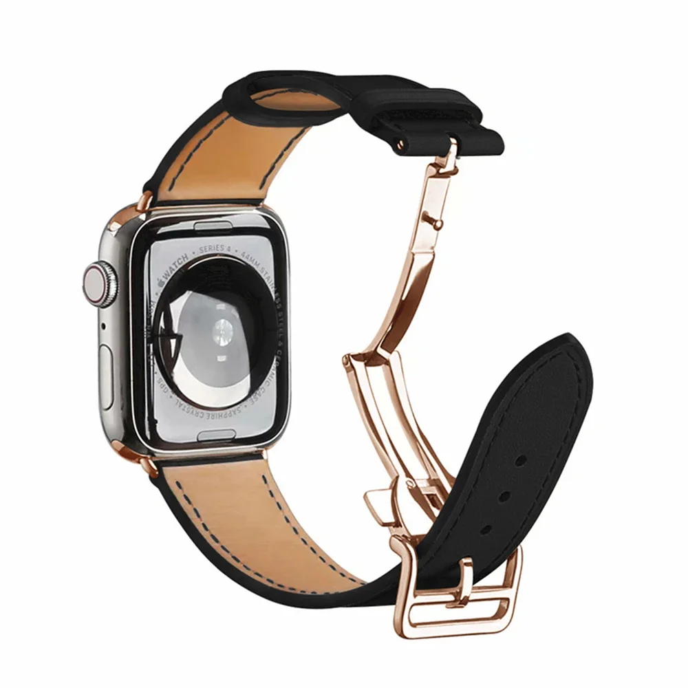 Premium Leather Strap for Apple Watch Series Ultra 10 9 8 7 6 5 4 SE Band for iWatch 49mm 46mm 42mm 45mm 41mm 44mm 40mm Correa