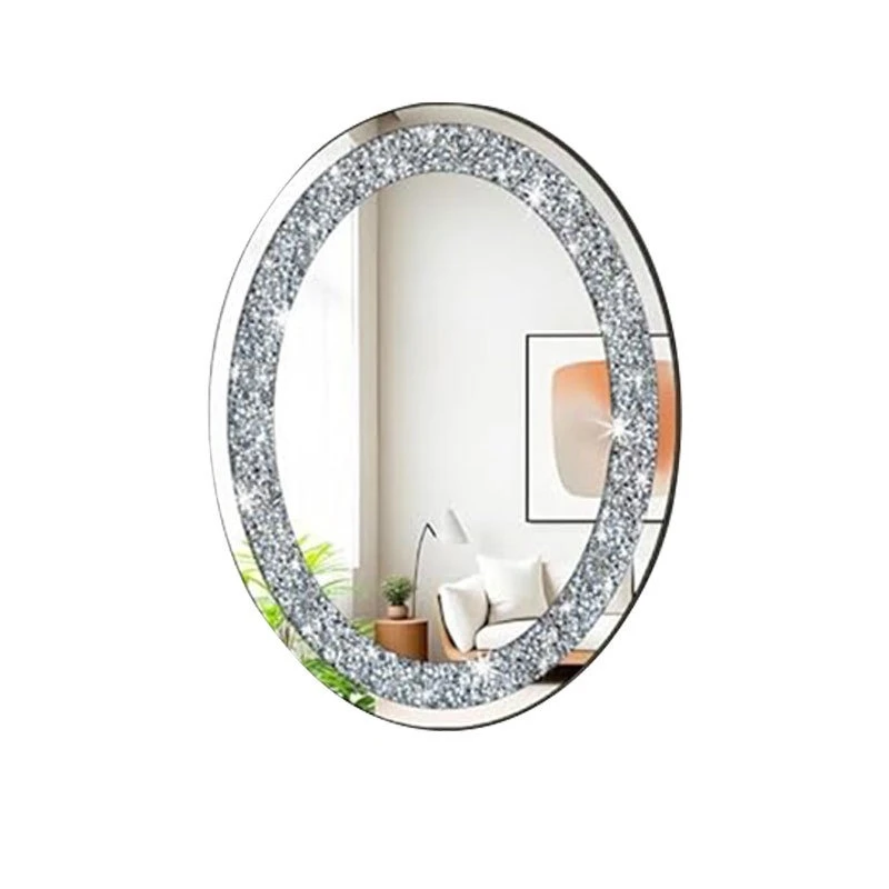 Nordic style diamond-encrusted decorative mirror, living room entrance wall-mounted decorative mirror, light luxury