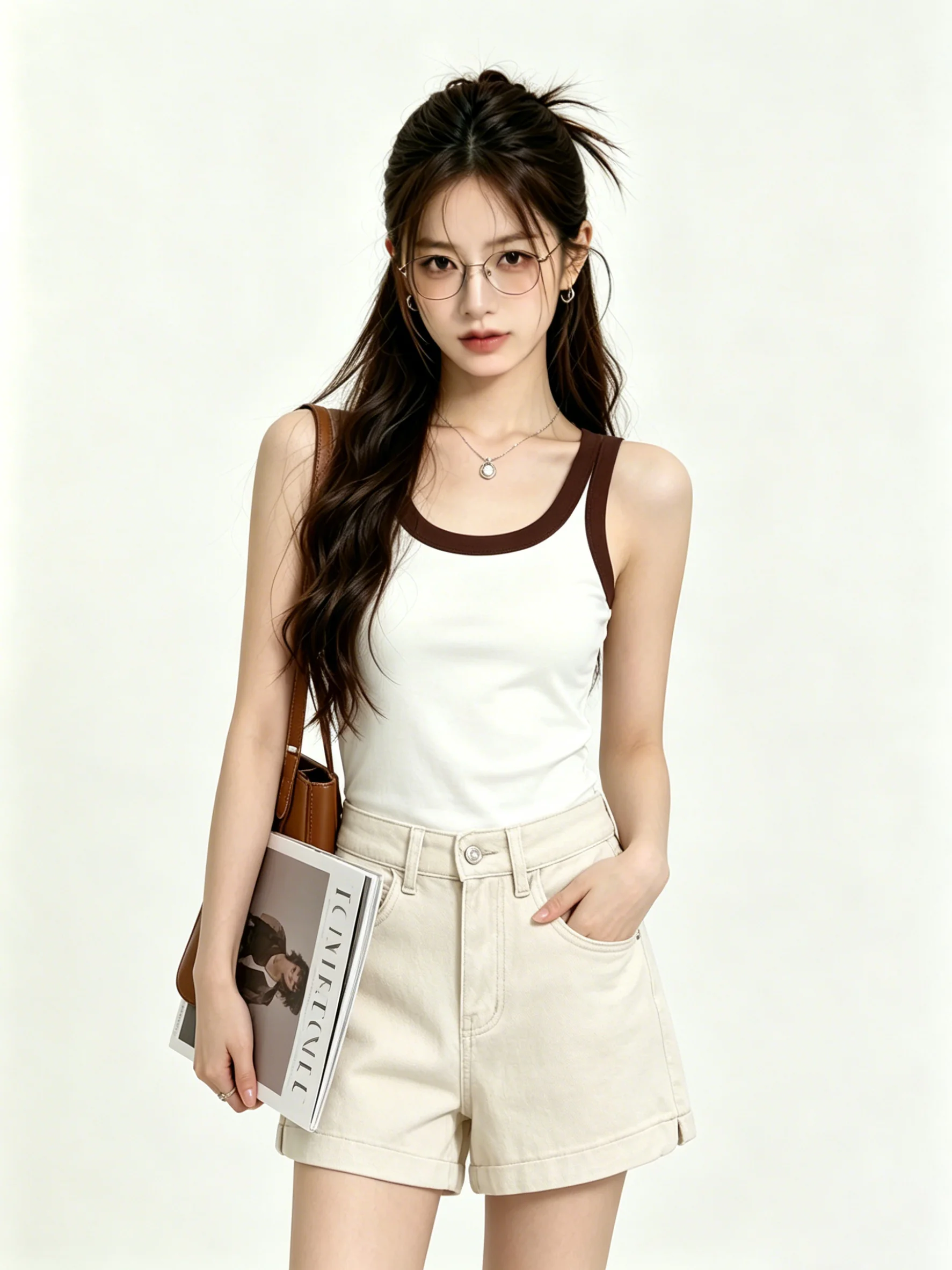 Retro American Hot Girl High Waist Denim Shorts Women Summer Korean Wide Leg Slimming Skin-friendly A-line Hot Pants