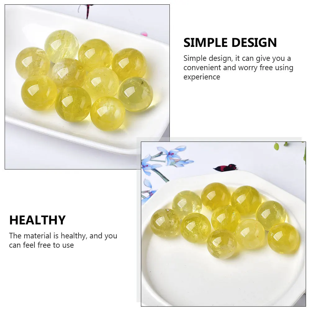 

1Pcs Household Crystal Ball Decor Yellow Crystal Sphere Exquisite Appearance Healthy Safe Office Desktop Ornament
