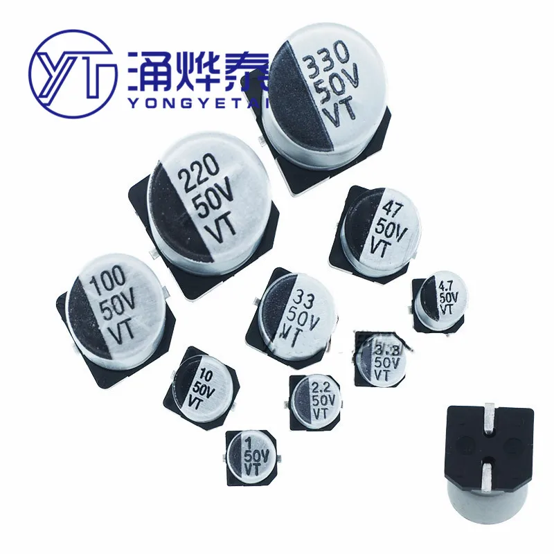 

YYT Patch 50V Aluminum Electrolytic Capacitor 1/2.2/3.3/10/22/33/47/100/220/330/470UF