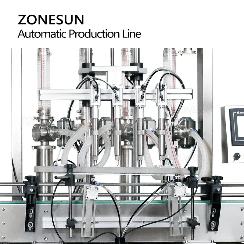 ZONESUN ZS-FAL180X3 Автоматизированная производственная линия Соус чили Кетчуп Пенитное масло Круглая бутылка для наполнения и укупорки этикетировочной машины