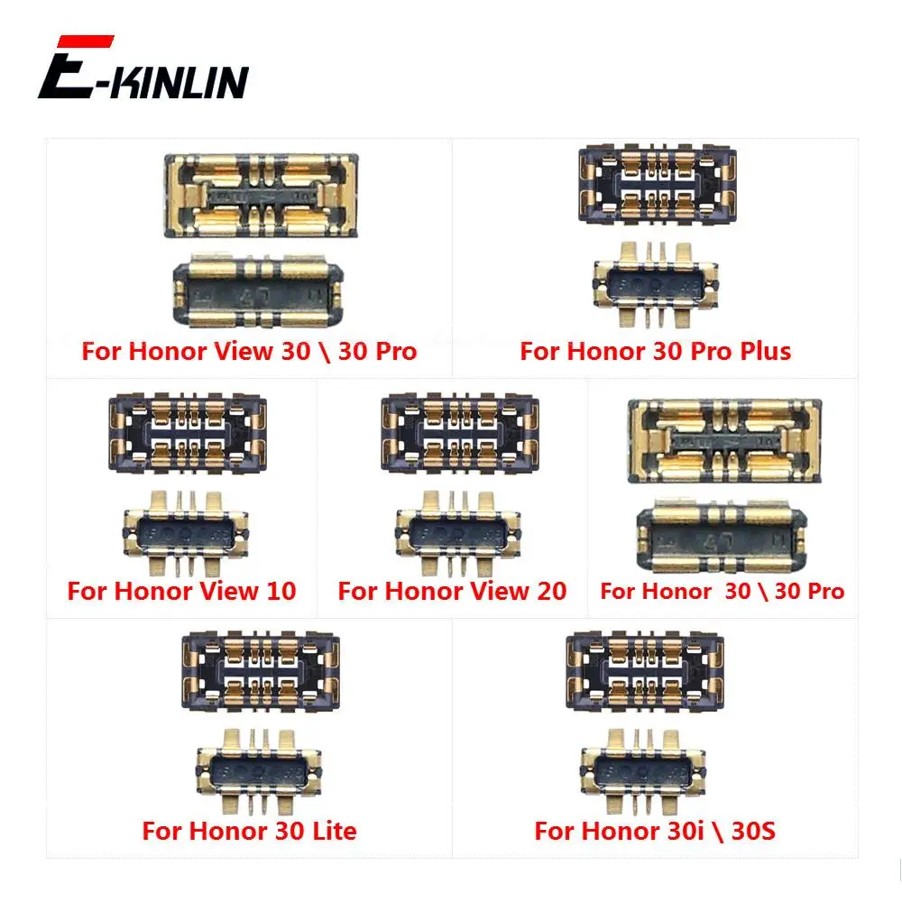 2pcs Inner Battery Connector Clip Contact Parts For Huawei Honor 30 Lite 30i 30S Lite Global View 10 20 30 Pro On MainBoard Flex