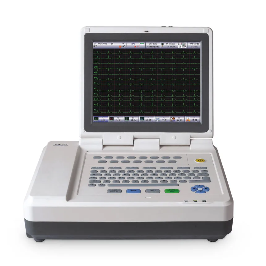 High Quality Portable Laptop 12 Channel 12.1-inch Folding True-color LCDTouch  Screen Digital ECG EKG Machine