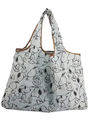 Snoopy Foldable Shopping Bag Big Size Thick Nylon Large Tote Reusable Waterproof Polyester Portable Shoulder Women's Handbags