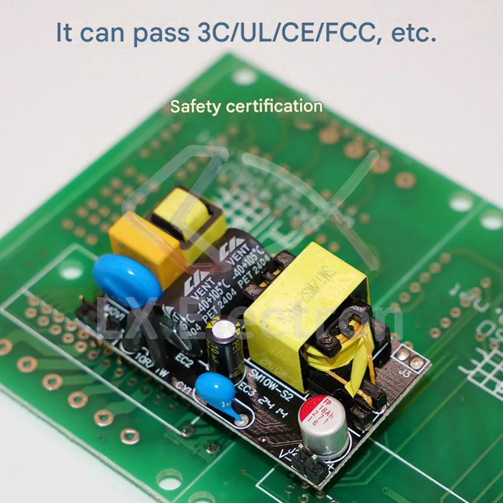 Safety-approved compact isolated switch mode power supply module 220V to 5V 2A / 12V 1A full-power buck module