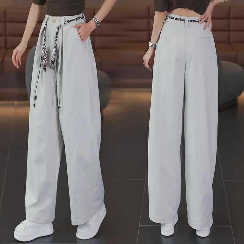 

Fashion Casual Pants for Women, Autumn New Slim High Waist Wide Leg Pants, Versatile Loose Straight Long Pants, Trendy