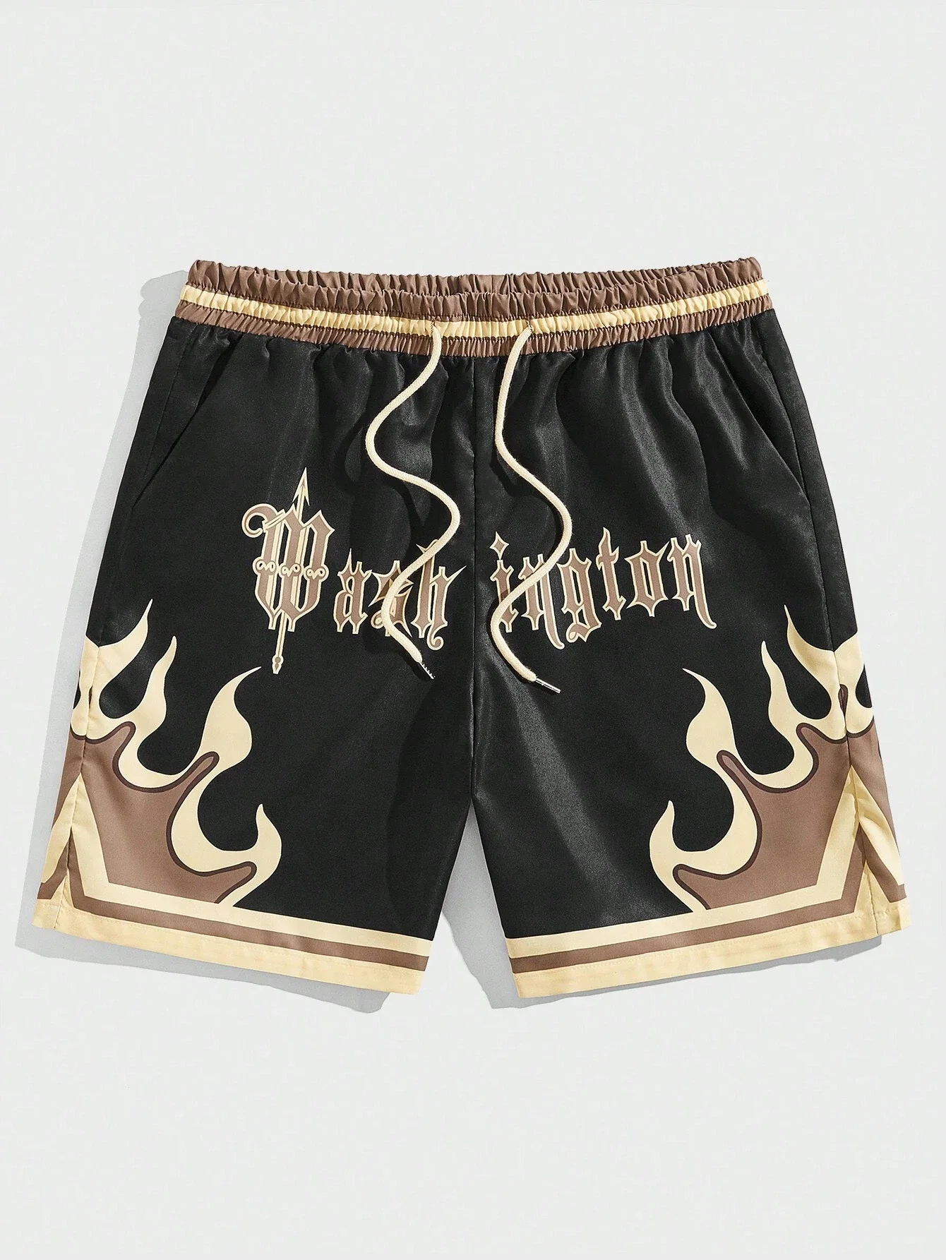 

New Premium 3d Printed Men's Hawaiian Shorts - Ultra Casual Flame Pattern For Summer Vacation And Sport Fashion