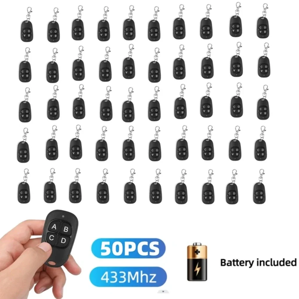 5-50pcs 433MHz Remote Control Universal Garage Remote 4 Buttons Duplicator Controller Replacement Wireless Car Keys for Garage