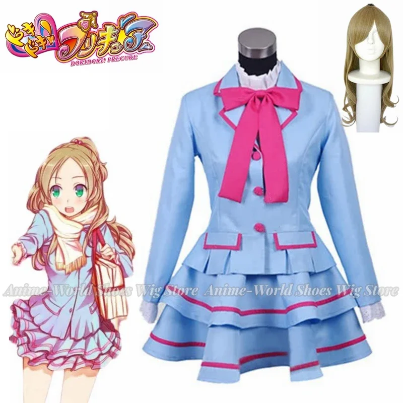 Fresh Pretty Cure! Minamino Kanade Cosplay Costume Wig Coat+Skirt Custom size