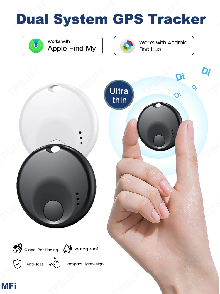 AliExpress TPBUFF Dual System IOS& Android Ggps Tracker Google Find My Airtag Gps For A Dog Gps Tracker Bicycle Key Finder Security-Protection