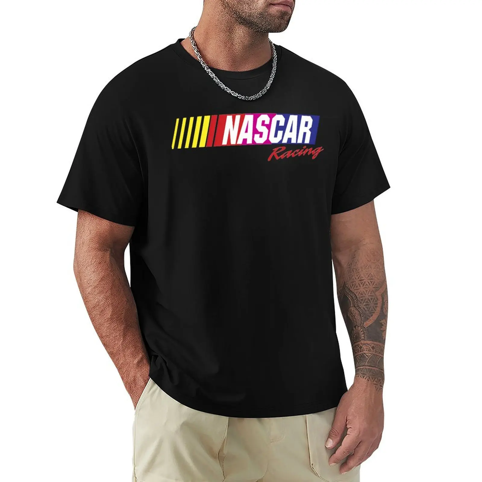 Racing Nascar Cool T-Shirt Basic Simple Casual Short Sleeve Tee