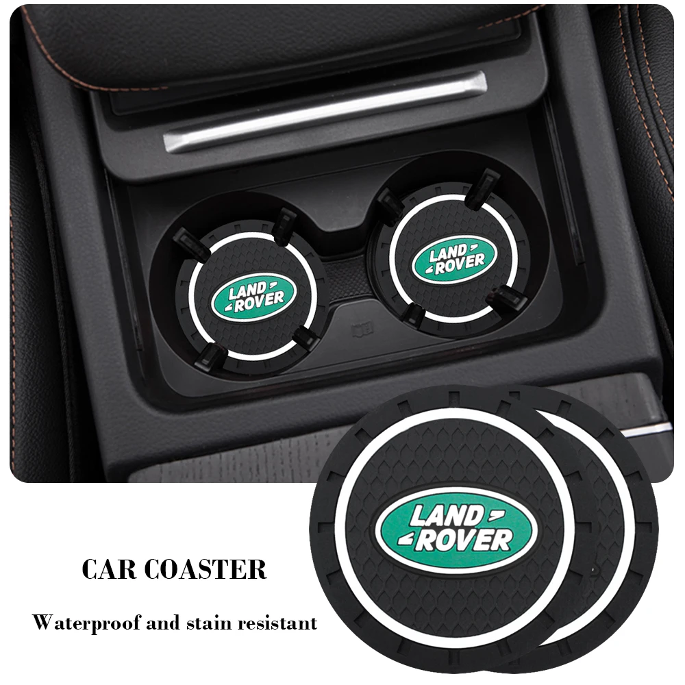 1/2pcs Car Cup Holder Coaster Non Slip Pad Mat Interior Decor Accessories For Land Rover Velar Defender Discovery Freelander SVR