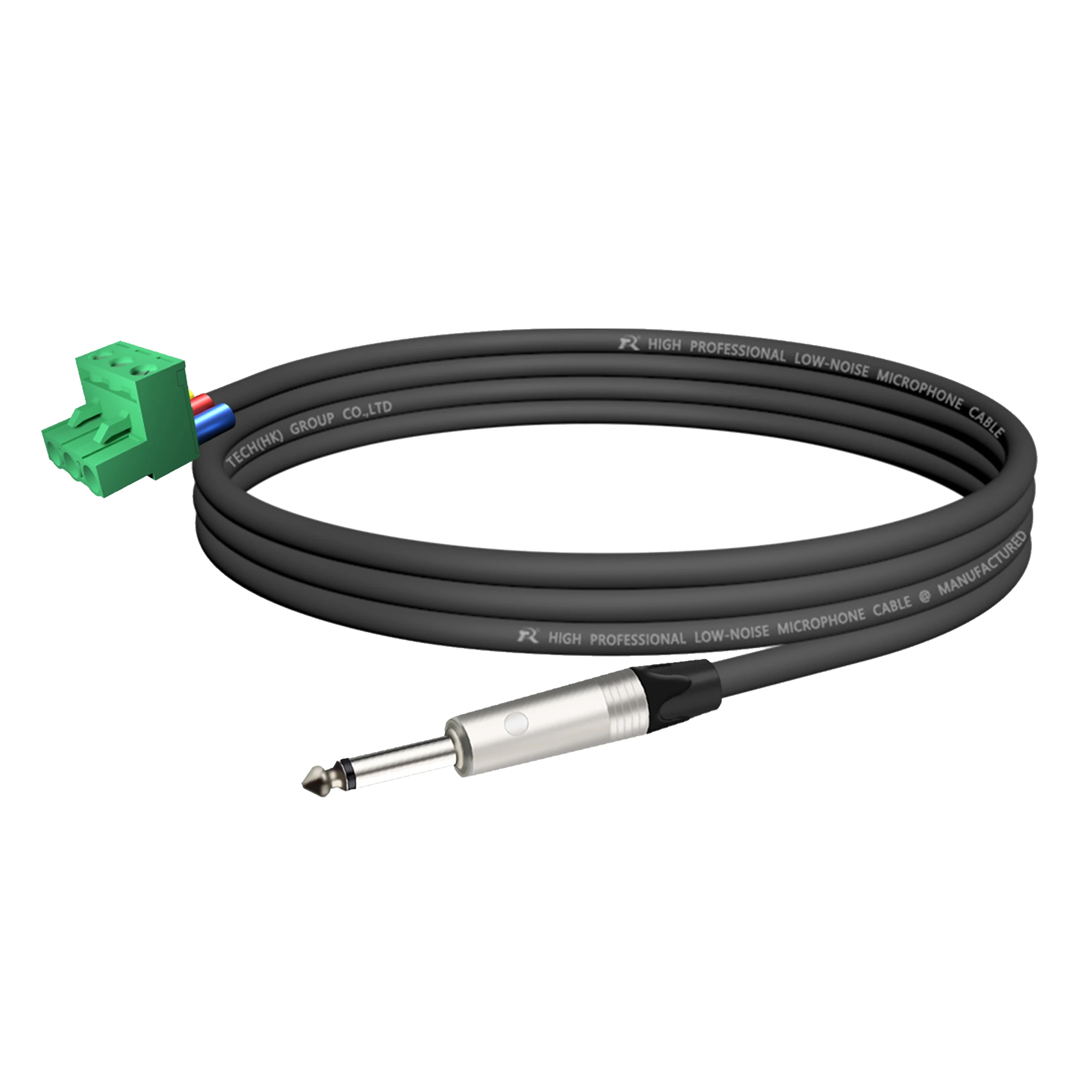 6,5mm/6,35mm TS-Audiokabel, 6,35mm Stecker auf 3-Pin Phoenix Schraubklemmen-Adapterkabel, verwendet in professioneller Audiogeräteausstattung. – Detail 13