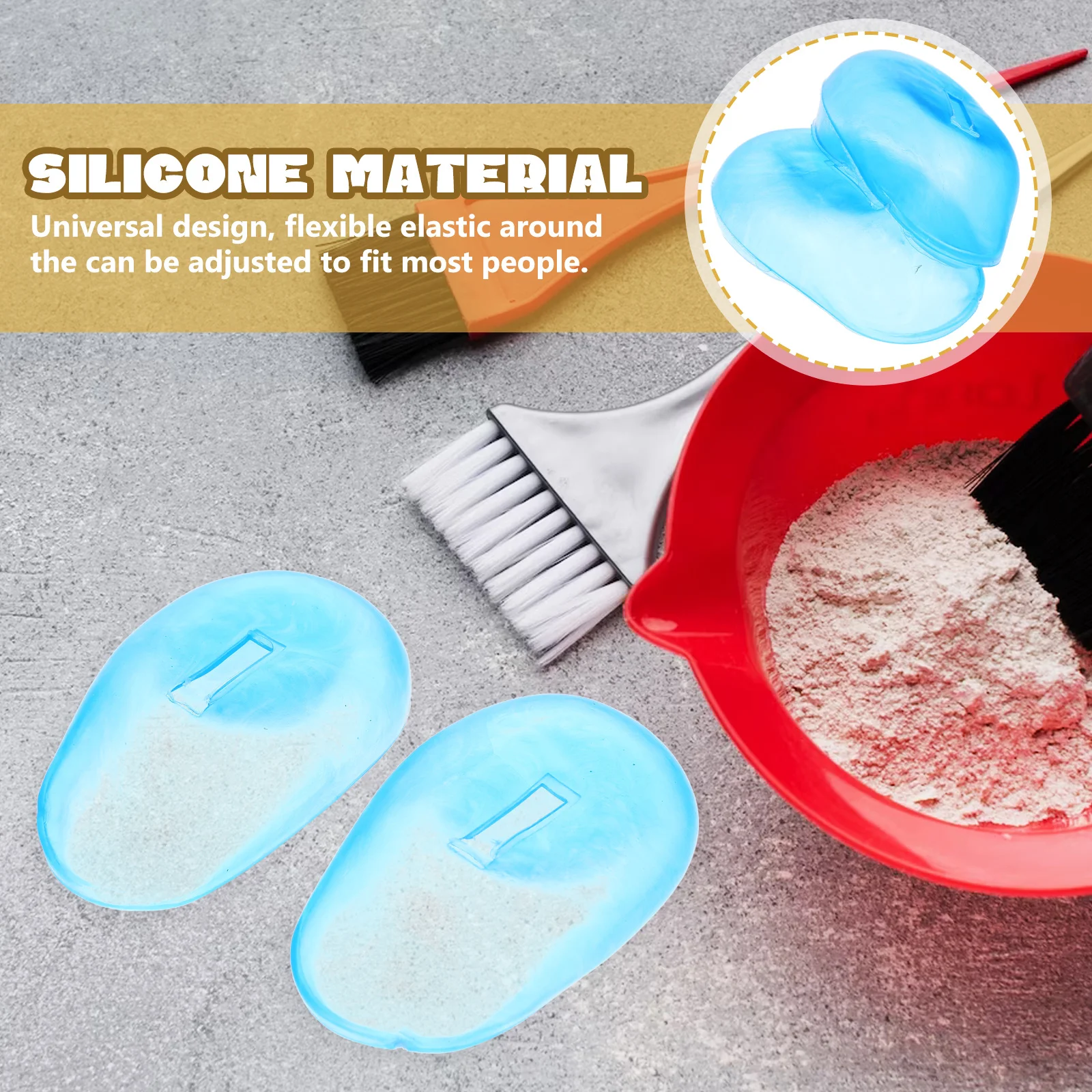 

2pcs For Hair Dyeing Waterproof Shield Salon Protection Reusable Salon Ear Protection Tool Waterproof Ear Cover Blue