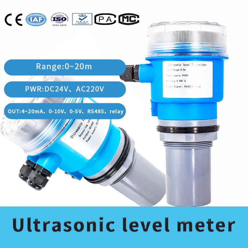 5m 10m 20m RS485 Ultrasonic Level Meter No Contact Sanitary Olive Oil Tank Ultrasonic Level Sensor for Grain Solids Silo