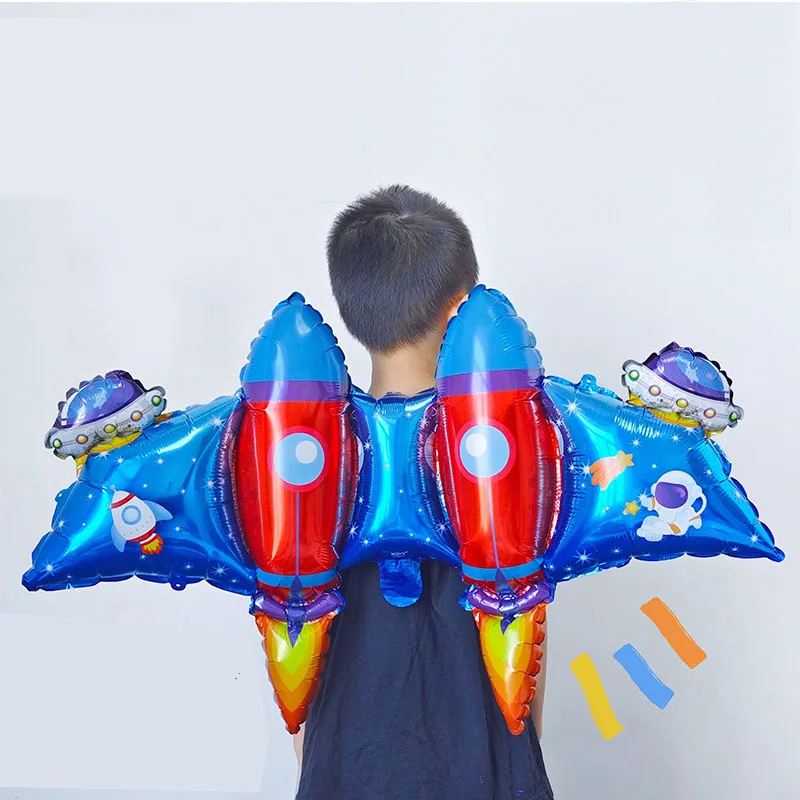 New Rocket Wing Balloon Children's Birthday Decoration Inflatable Back Decoration Male and Female Toy Gifts