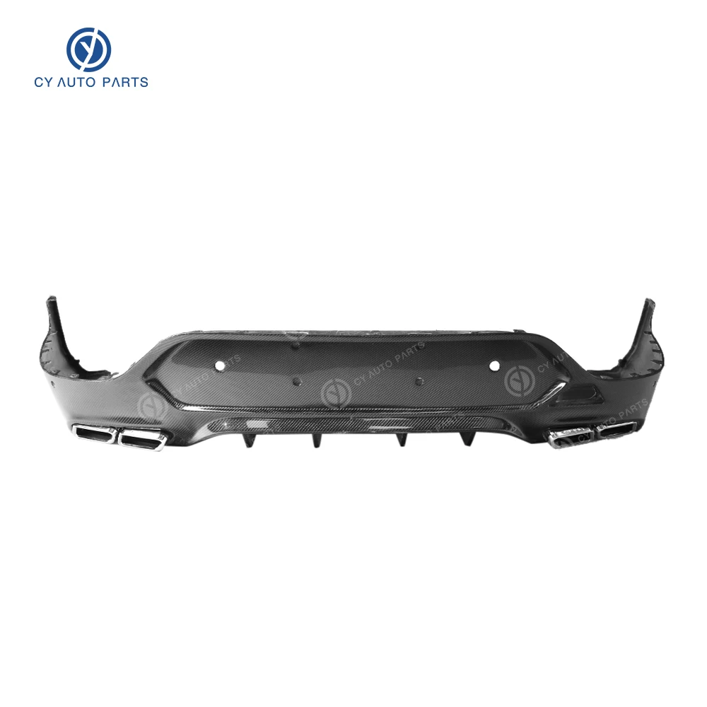 Hot Sale Factory Outlet Glossy Carbon Fiber Body Kit Rear Bumper Diffuser For Mercedes Benz GLC Class GLC63 Coupe