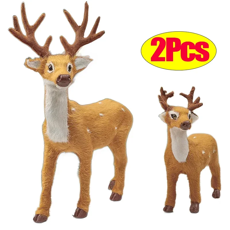 Plüsch Rentier Weihnachten Hirsch Puppe Elch Simulation Weihnachten Dekorationen für zu Hause Frohe Weihnachten Geschenk Neujahr Ornamente