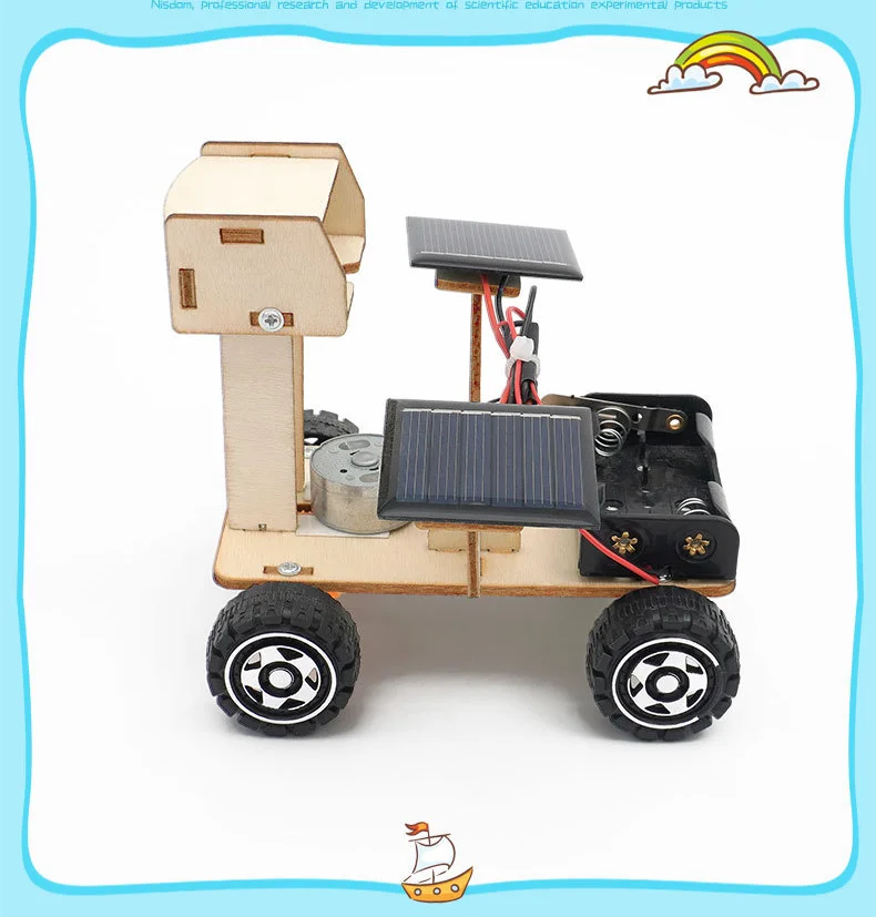 DIY Solar Lunar Rover Model Technology Physics Science Toys Experimental Tool Kit Learning Educational Toy for School Supply