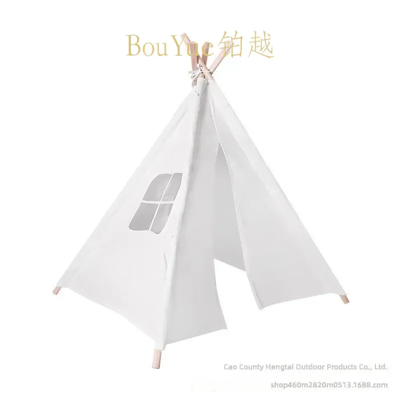 Kids DIY Painting Teepee Tent White Triangle Playhouse for Toddlers Outdoor Camping Picnic Graffiti Art Canvas House