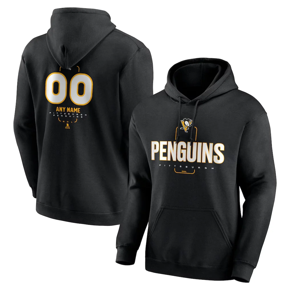 

Pittsburgh Penguins Personalized Midnight Mascot Logo Pullover Hoodie - Black Men and Women Summer Hoodie Breathable Oversized