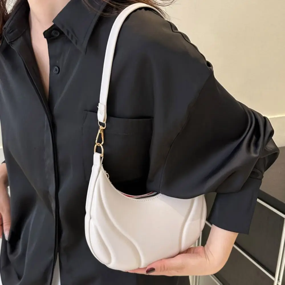 

Large Capacity PU Leather Hobo Bag Handbag All-match Simple Shoulder Bag Korean Style Storage Bag Ins Square Tote Bag Streetwear