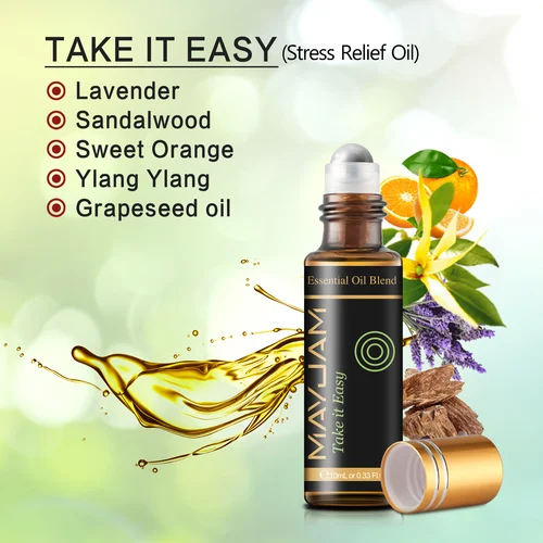 Imagen 2 del producto MAYJAM-aceite esencial compuesto de rodillo, 10ml, lavanda, rosa, ciprés, fragancia de manzanilla, alivio del estrés, fácil sueño, nuevo producto 2022