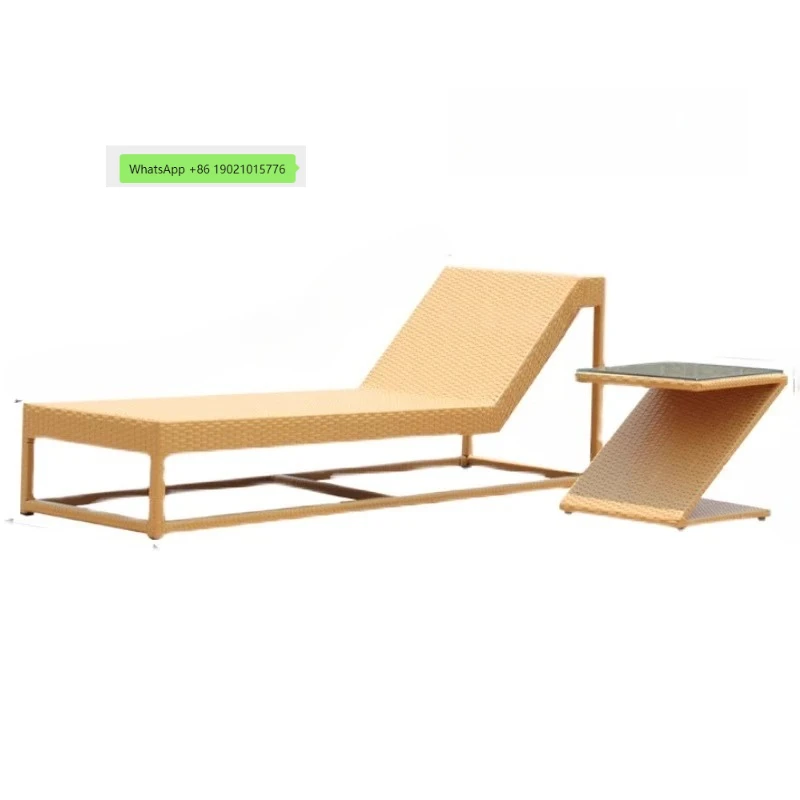 Outdoor leisure rattan bed villa courtyard hotel homestay waterproof sunscreen simple design lounge chair