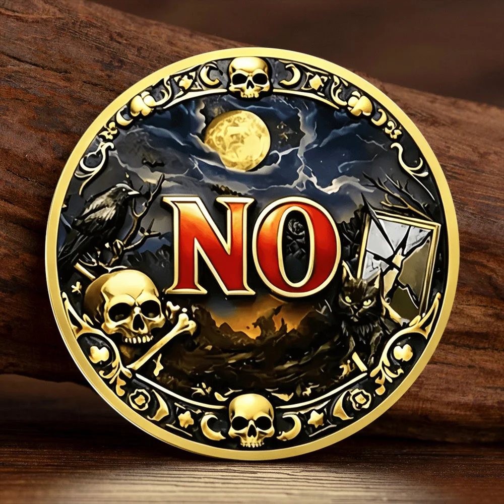 Vintage Gothic Yes No Decision Collectible Coin Lucky Divination Prop Party Game Collection Coin Creative Gift