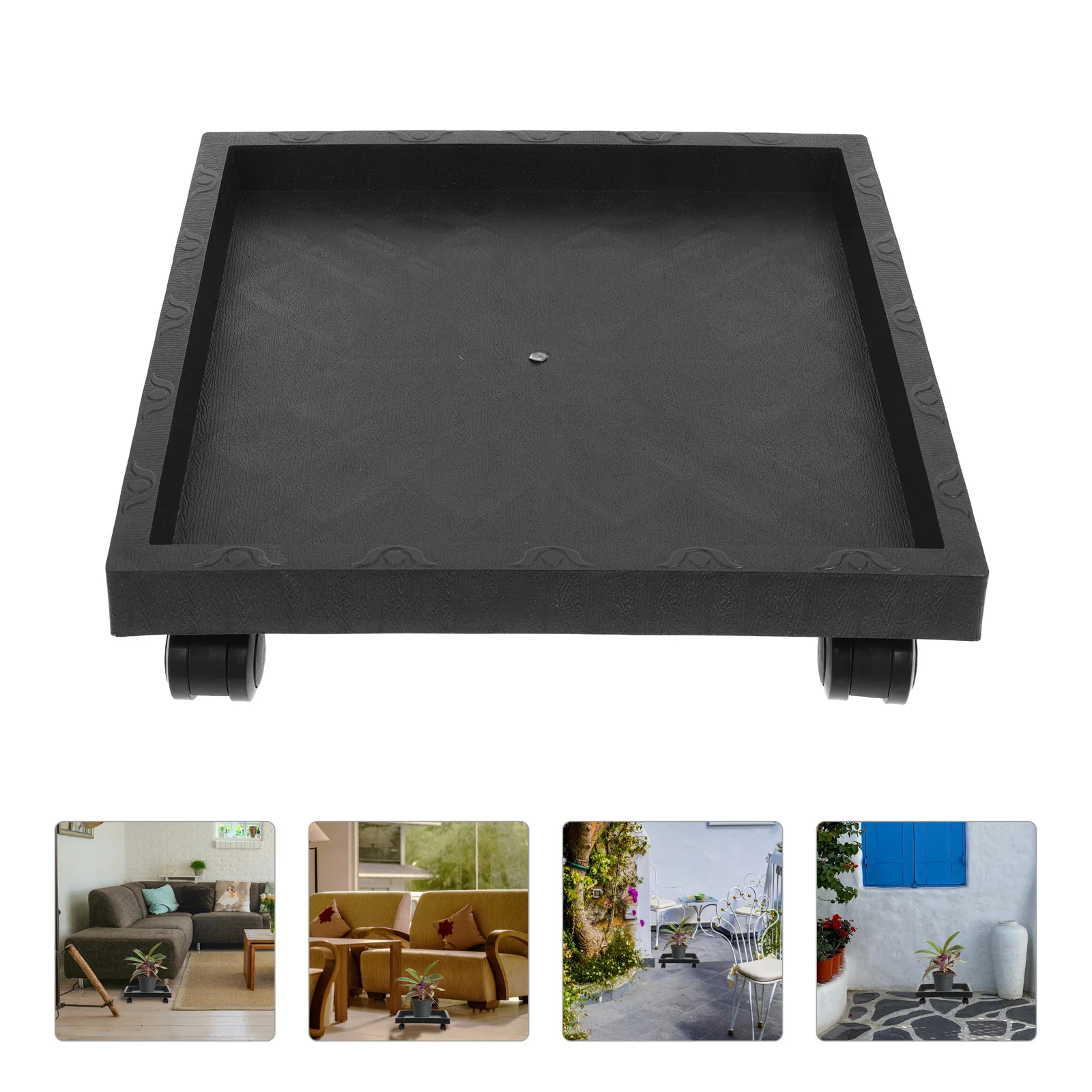 

Square Tray Outdoor Planter Rolling Bonsai Rack Feed Plastic Mover Roller Pp Resin Raw Material Movable Flowerpot Stand Holder